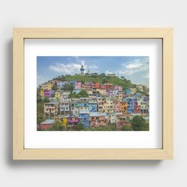 Colorful Houses on a Hill Recessed Framed Print