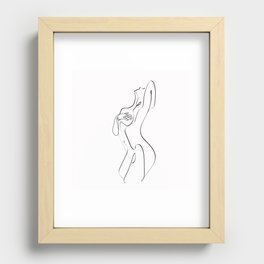 Sensual Woman Single Line Art Recessed Framed Print