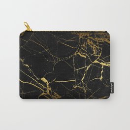 Black and Gold Marble Carry-All Pouch