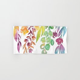 Colorful ombre watercolor bouquet, "Lindsay" Hand & Bath Towel