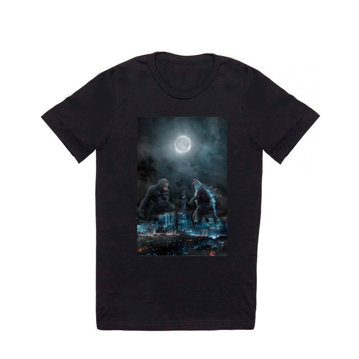 Godzilla vs Kong in the moonlight T Shirt