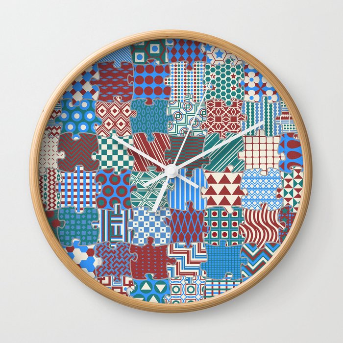 Pattern Patchwork Puzzle Wall Clock