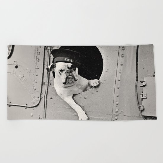 English Bulldog Beach Towel