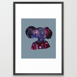 space Universe girl love Framed Art Print