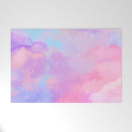 DREAMER Aesthetic Pink Clouds Welcome Mat