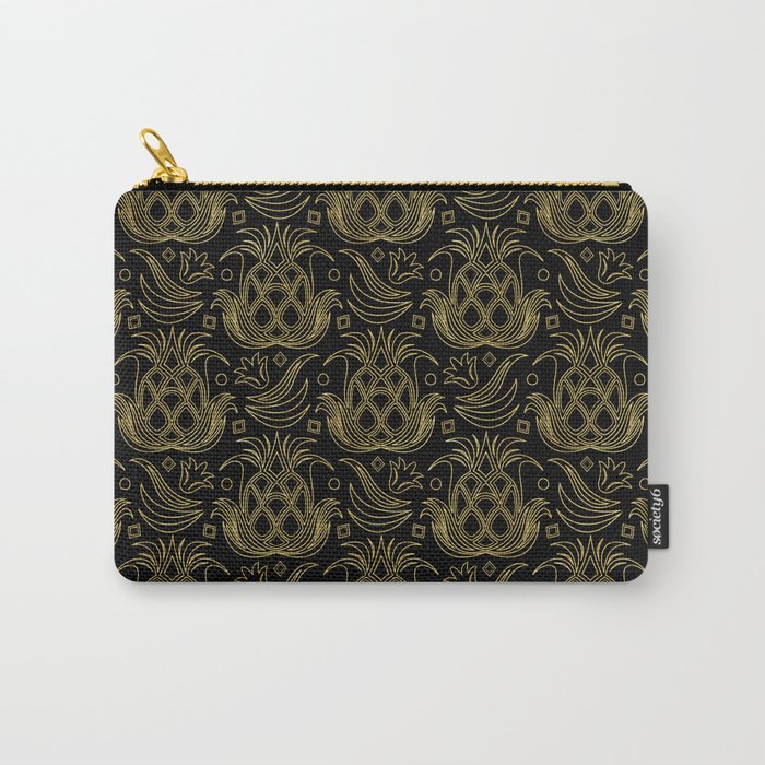 Luxe Pineapple // Black Carry-All Pouch