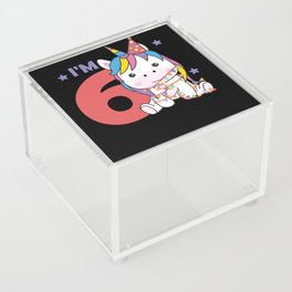 Unicorn For The Sixth Birthday Children 6 Years Acrylic Box