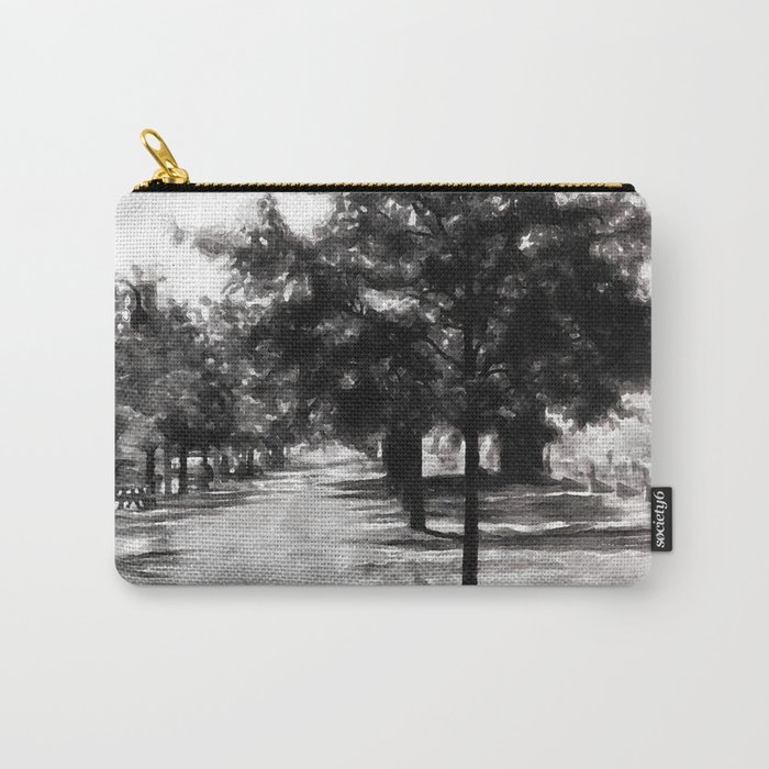 Row Of Trees In Town Vintage Watercolor Painting Style Carry All