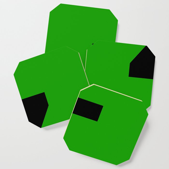 letter Z (Black & Green) Coaster