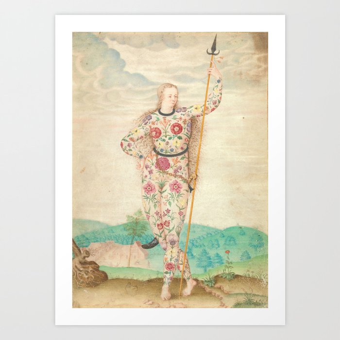 A Young Celtic Tattooed Warrior Daughter Of The Picts By Jacques Le Moyne Art Print