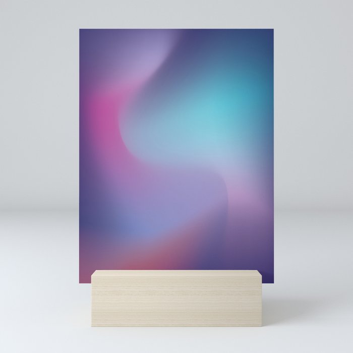 Aurora Ice Purple/Blue Gradient Mesh Mini Art Print