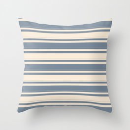 [ Thumbnail: Light Slate Gray and Beige Colored Pattern of Stripes Throw Pillow ]