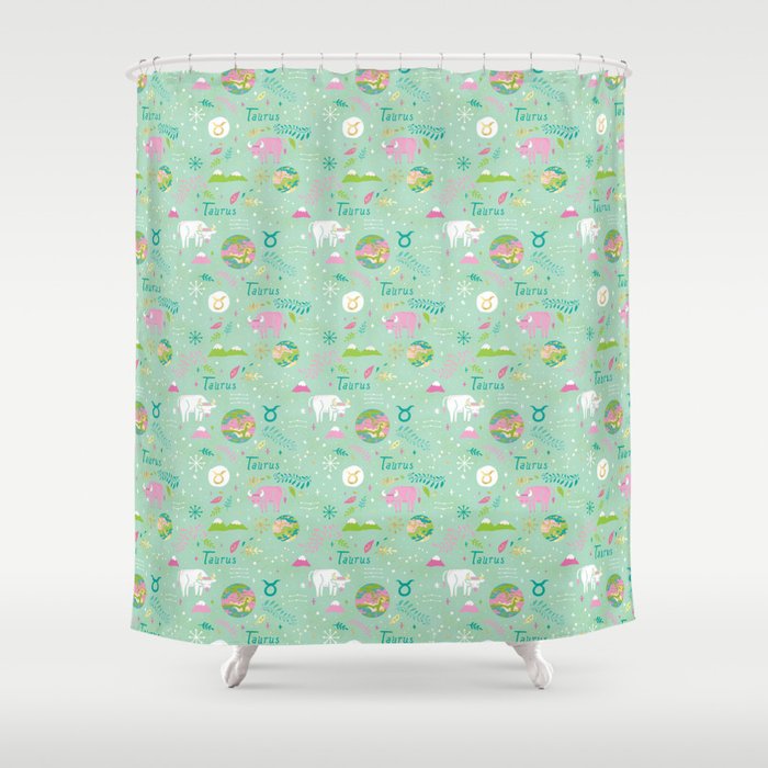 Taurus Girly Shower Curtain By Allison, Girly Shower Curtains