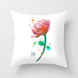 Warm Watercolour Fiordland Flower Throw Pillow