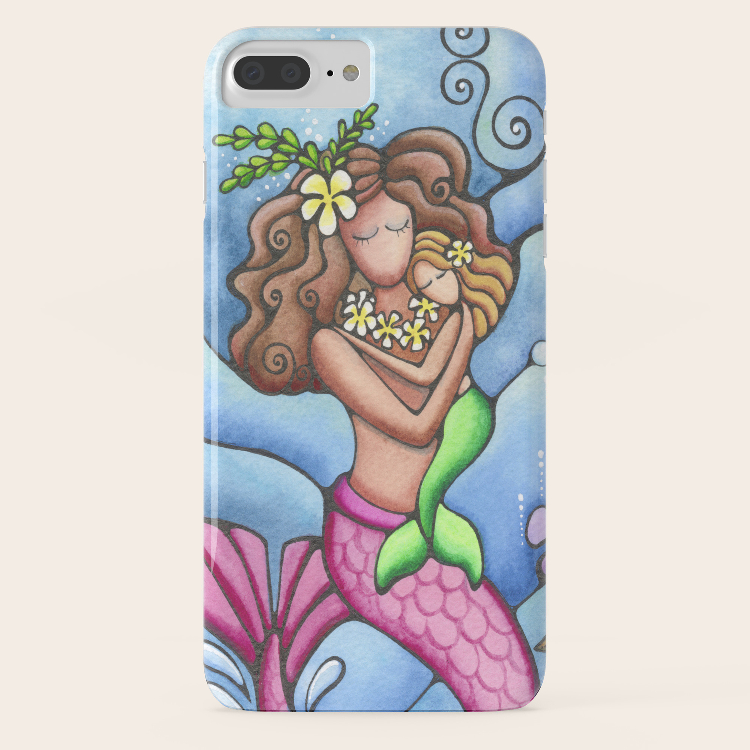 Mermaid Mother And Child Baby Daughter Little Girls Mom Mermaids
