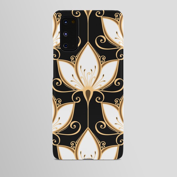 Art deco Lotus Golden tile pattern Android Case