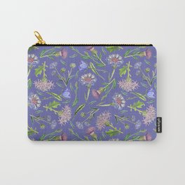 Cornflower, Thistle and Veri Peri Meadow floral pattern   Carry-All Pouch
