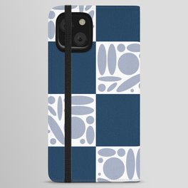 Geometric modern shapes checkerboard 5 iPhone Wallet Case