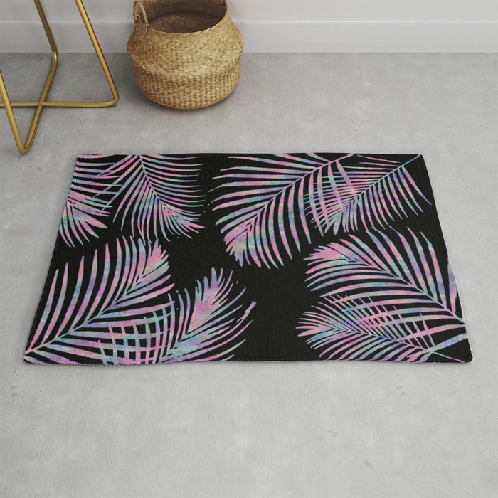 Iridescent Summer Palm Leaves Rug