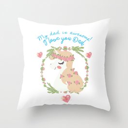 THIS UNICORN'S DAD IS AWESOME Throw Pillow