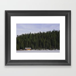 Winter Cabin Framed Art Print