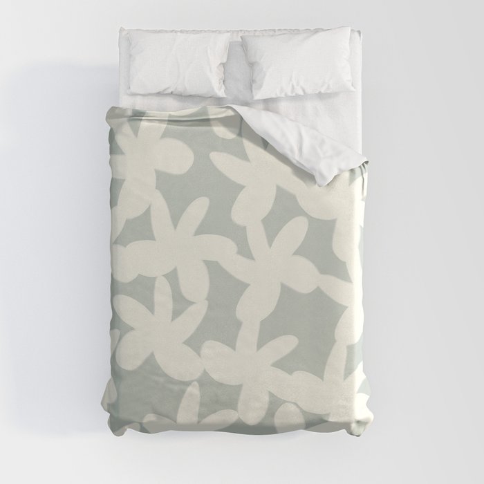 FRENCH FLOWERS SAGE by MS Duvet Cover