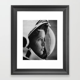 NASA Astronaut, Anna Fisher, black and white photograph Framed Art Print
