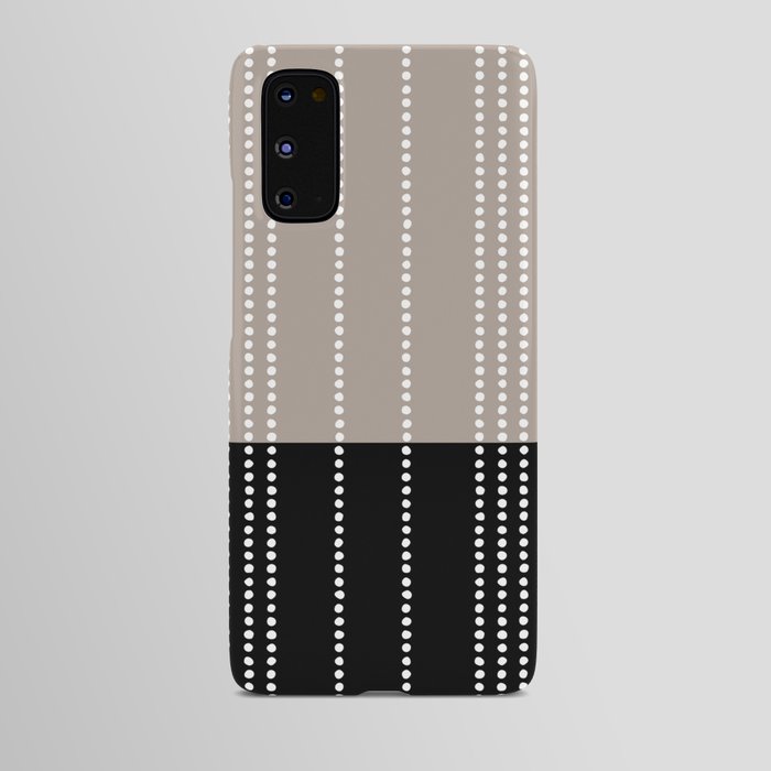 Ethnic Spotted Stripes, Mocha and Black Android Case