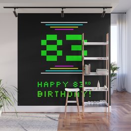 [ Thumbnail: 83rd Birthday - Nerdy Geeky Pixelated 8-Bit Computing Graphics Inspired Look Wall Mural ]