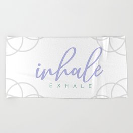 Inhale Exhale typographic quotes inscription with sacred geometry Beach Towel