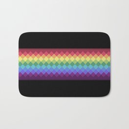 Pixel Pride Dark Bath Mat | Square, Pixel, Colorful, Vintage, Gradient, Dark, Rainbow, Retro, Modern, Light 