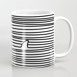 Minimal Line Drawing Simple Unique Shark Fin Gift Coffee Mug