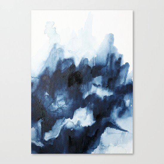 Indigo watercolor 2 Canvas Print