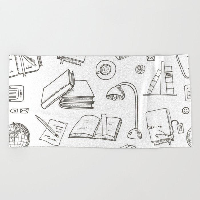 Book pattern Beach Towel