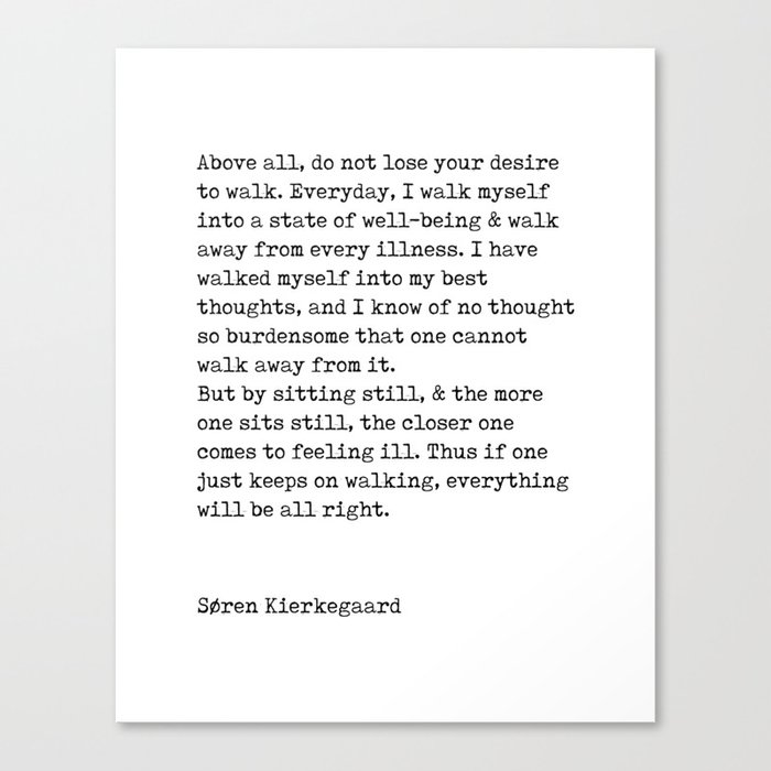 Above all - Soren Kierkegaard Poem - Literature - Typewriter Print Canvas Print