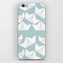 Paper Boats Teal  iPhone Skin