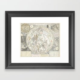 Star map of the Southern Starry Sky Framed Art Print