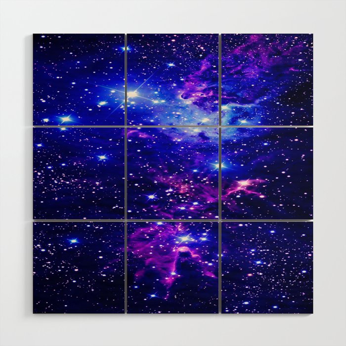 Fox Fur Nebula Galaxy blue purple Wood Wall Art