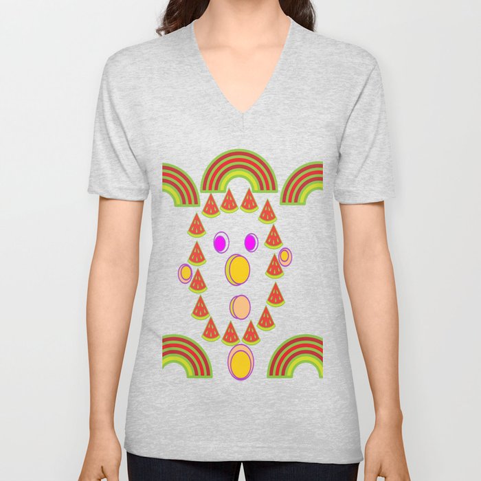 watermelon face V Neck T Shirt