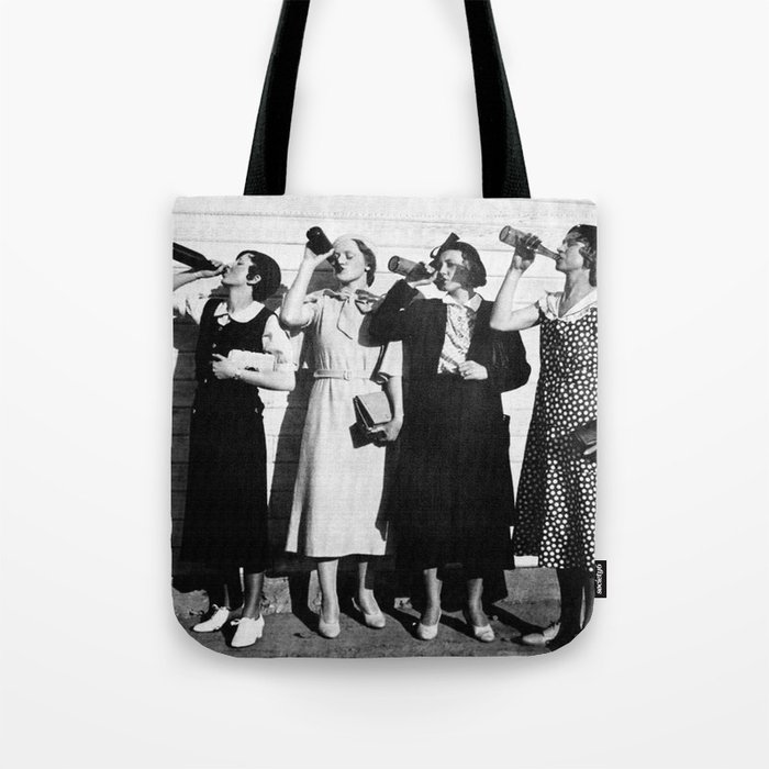 Drinking Woman, Vintage Photography Tote Bag