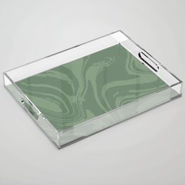 Abstract Swirl Marble (sage green) Acrylic Tray