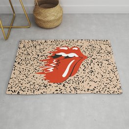 Leopard Print Rock n Roll Tongue Rug