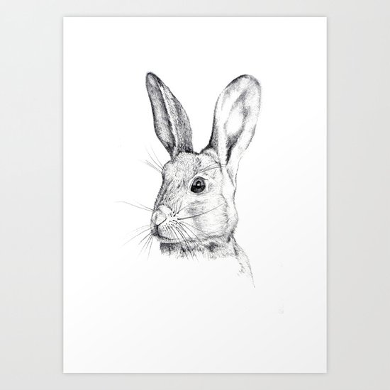 Cheeky Hare Art Print