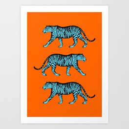 Tigers (Orange and Blue) Art Print