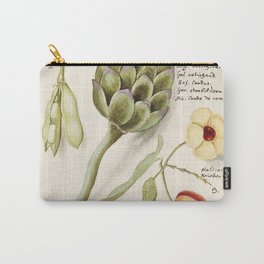 Artichoke Cynara scolymus broad beans Vicia faba and lampion plant Physalis (1596-1610) by Anselmus Carry-All Pouch | Broadbean, Painting, Artichoke, Beauty, Bean, Boodt, Cc0, Anselmusdeboodt, Colorful, Antique 