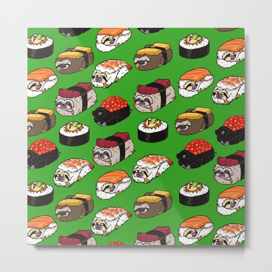 Sushi Sloth Metal Print