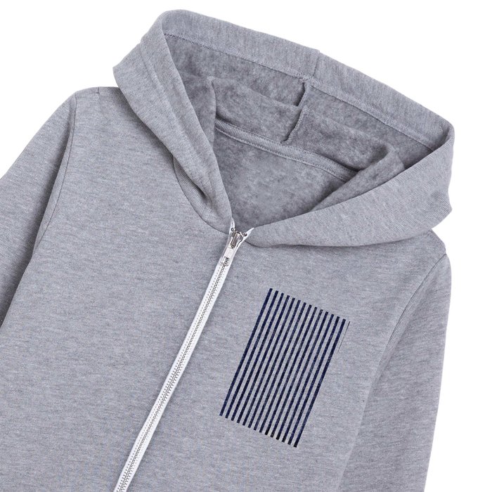 Fabric stripe navy Kids Zip Hoodie