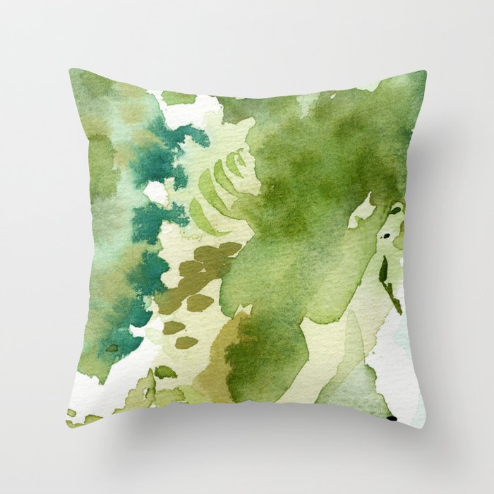 Splash of Green Throw Pillow