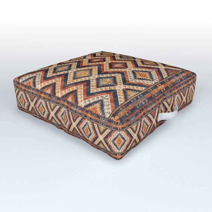 Traditional Vintage Southwestern Handmade Fabric Style Outdoor Floor Cushion