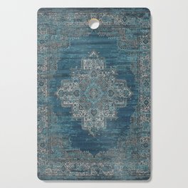 blue oriental vintage rug Cutting Board